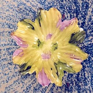 SOLD Artful flower decorative glass bowl: Pier One